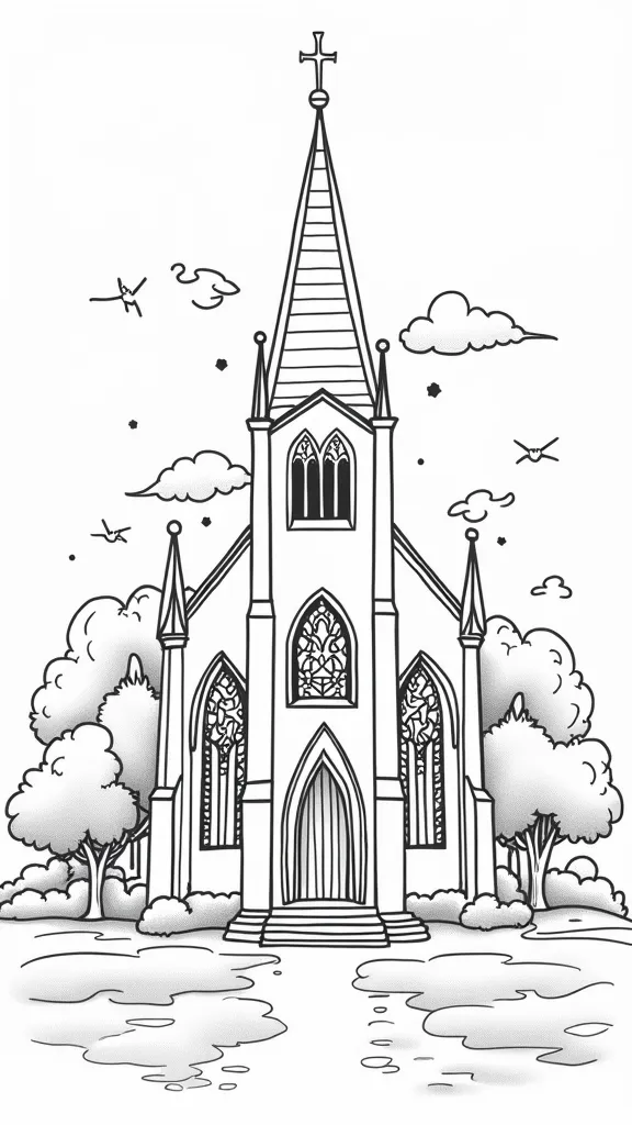 printable coloring pages of churches